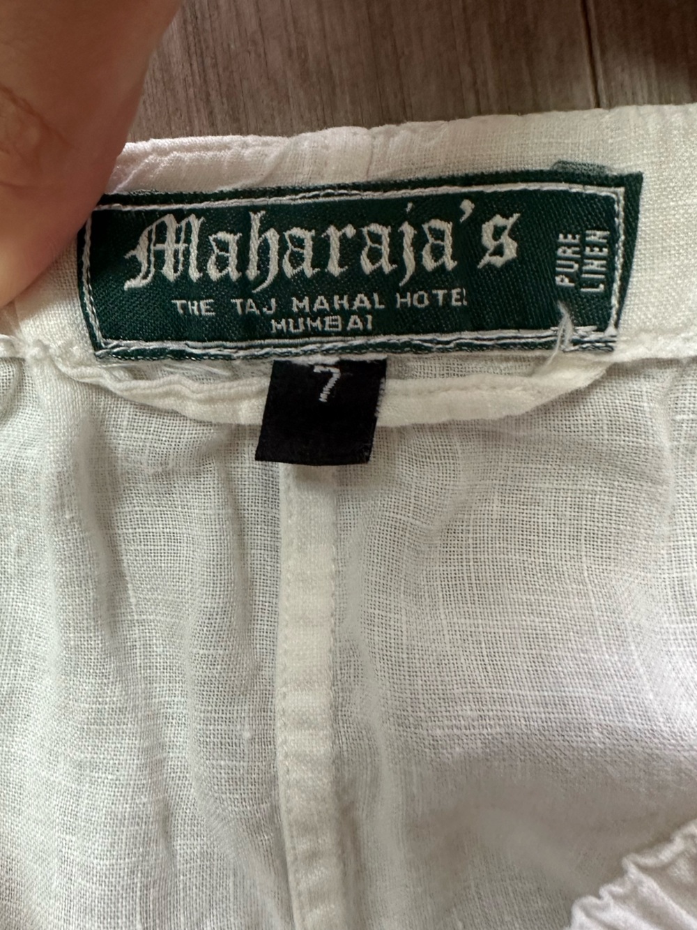 Maharajas The Taj Mahal Hotel Mumbai White Straight-Leg Pure Linen Pants 7 - Picture 4 of 8
